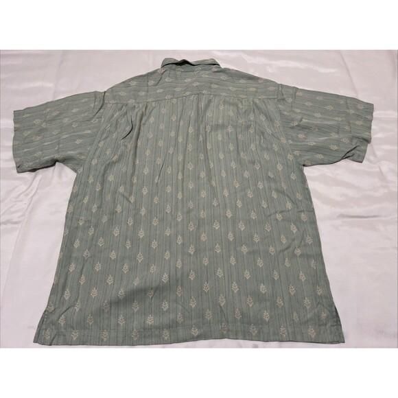 Tommy Bahama Silk Hawaiian Camp Shirt L Mint Green Floral Short Sleeve Button Up - Picture 12 of 16
